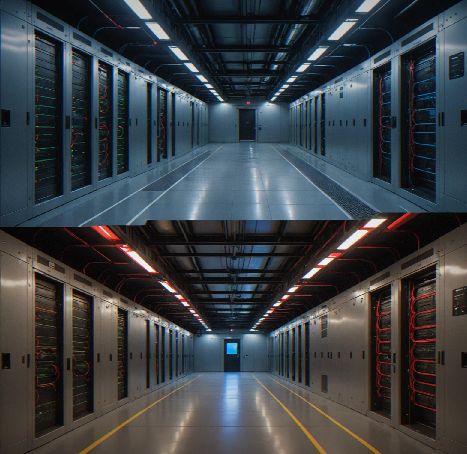 Four-panel comparison showing different infiltration routes: network hacking path through firewall, physical stealth through maintenance tunnels, lethal takedown route, and social engineering approach through guard stations